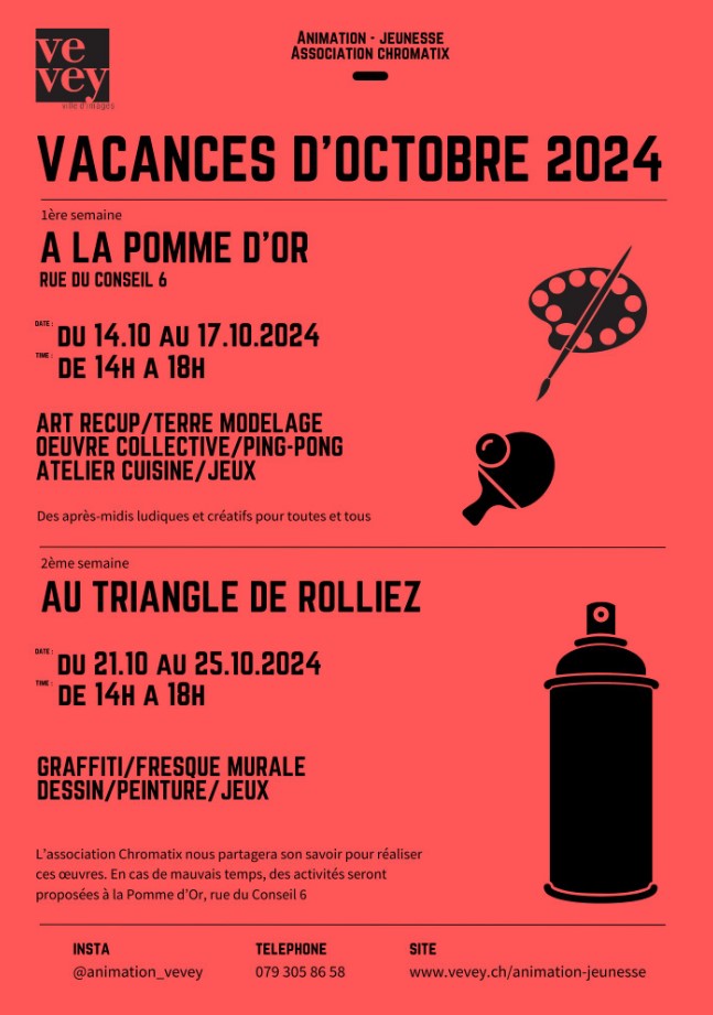 Affiche activité vacances d'octobre 2024 