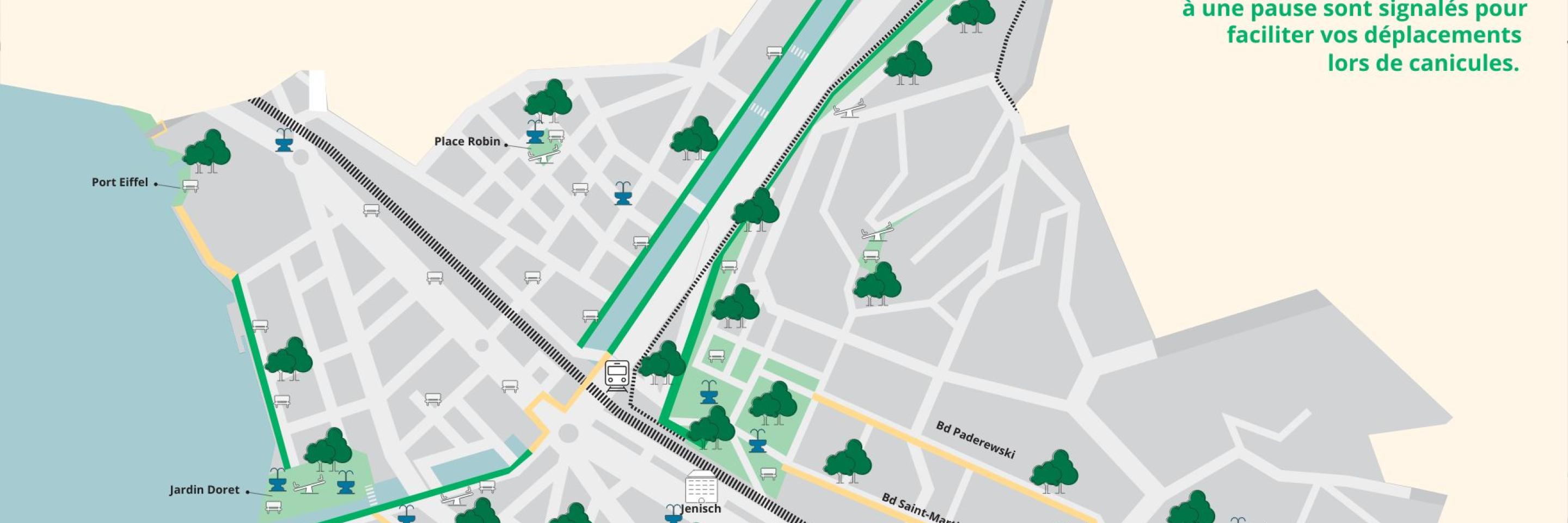 Carte des chemins de fraîcheur