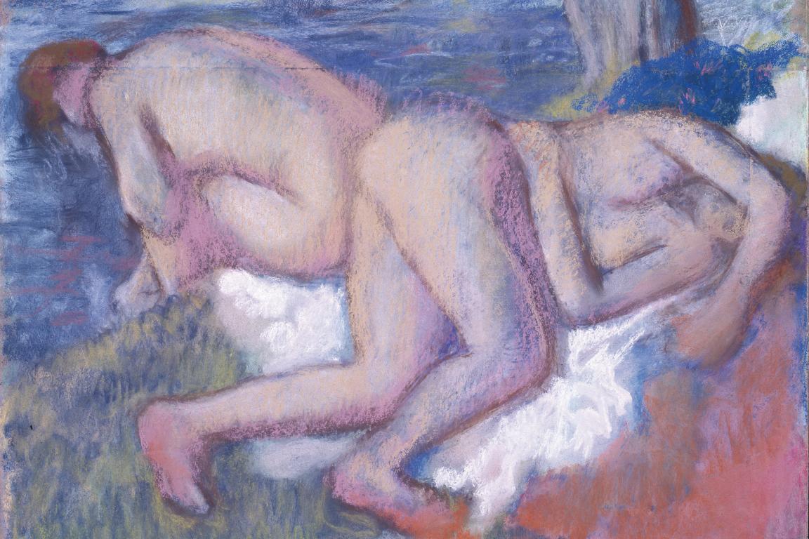 Edgar Degas, Deux femmes au bain, vers 1895, pastel en trois morceaux de papier réunis, contrecollés sur carton, 58 x 77 cm. Photographe : Alberto Ricci, Paris