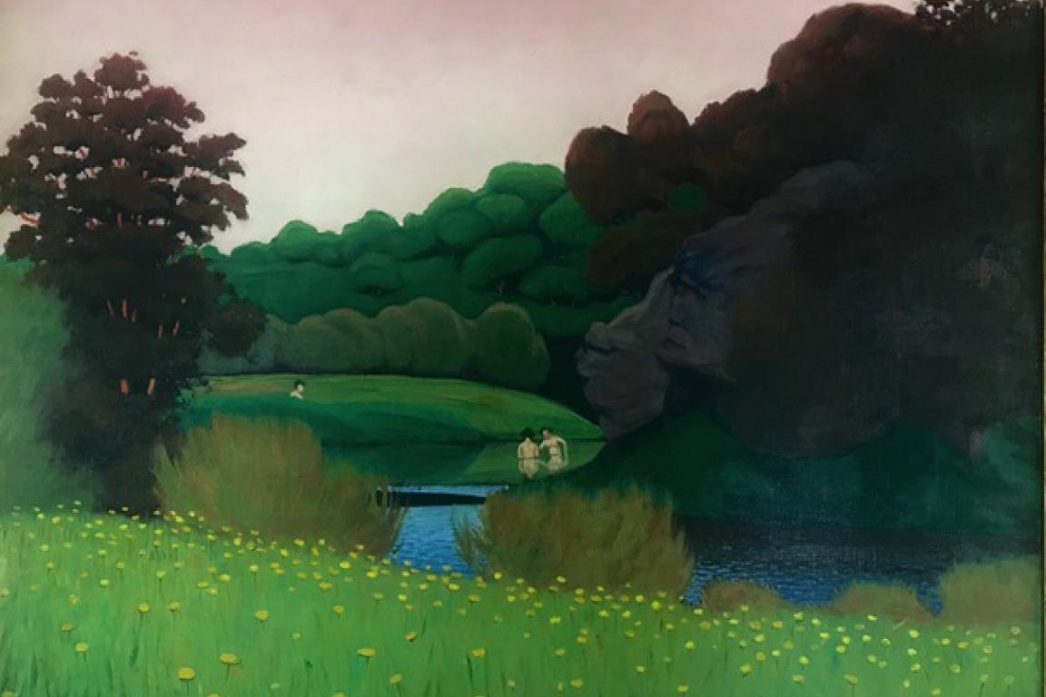 Félix Vallotton, Paysage composé avec trois figures, 1923, huile sur toile, 65 x 81 cm. Don de Mousse Reymond-Rivier, en souvenir de Jean Planque. Photographe : Alberto Ricci, Paris