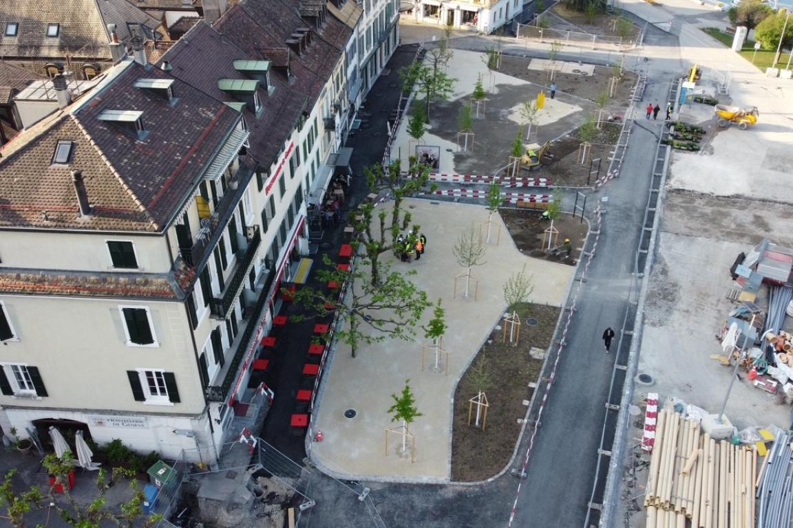 Image de l'avancée du chantier de la place du Marché (mai 2026)